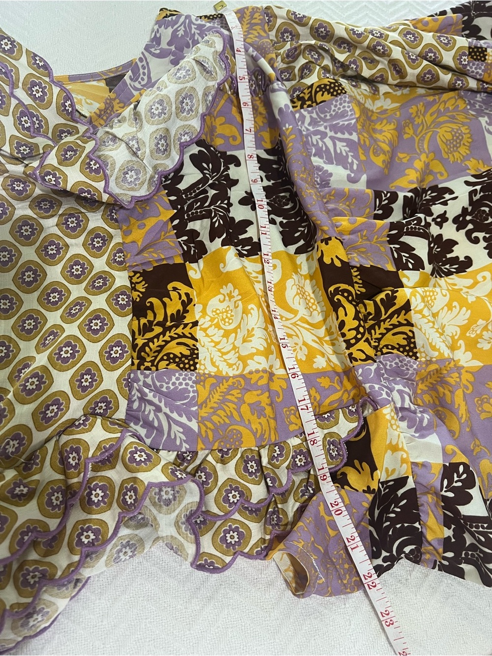 Umgee Patchwork Floral Maxi Dress in Purple, Mustard & Brown nwt M - Picture 8 of 9